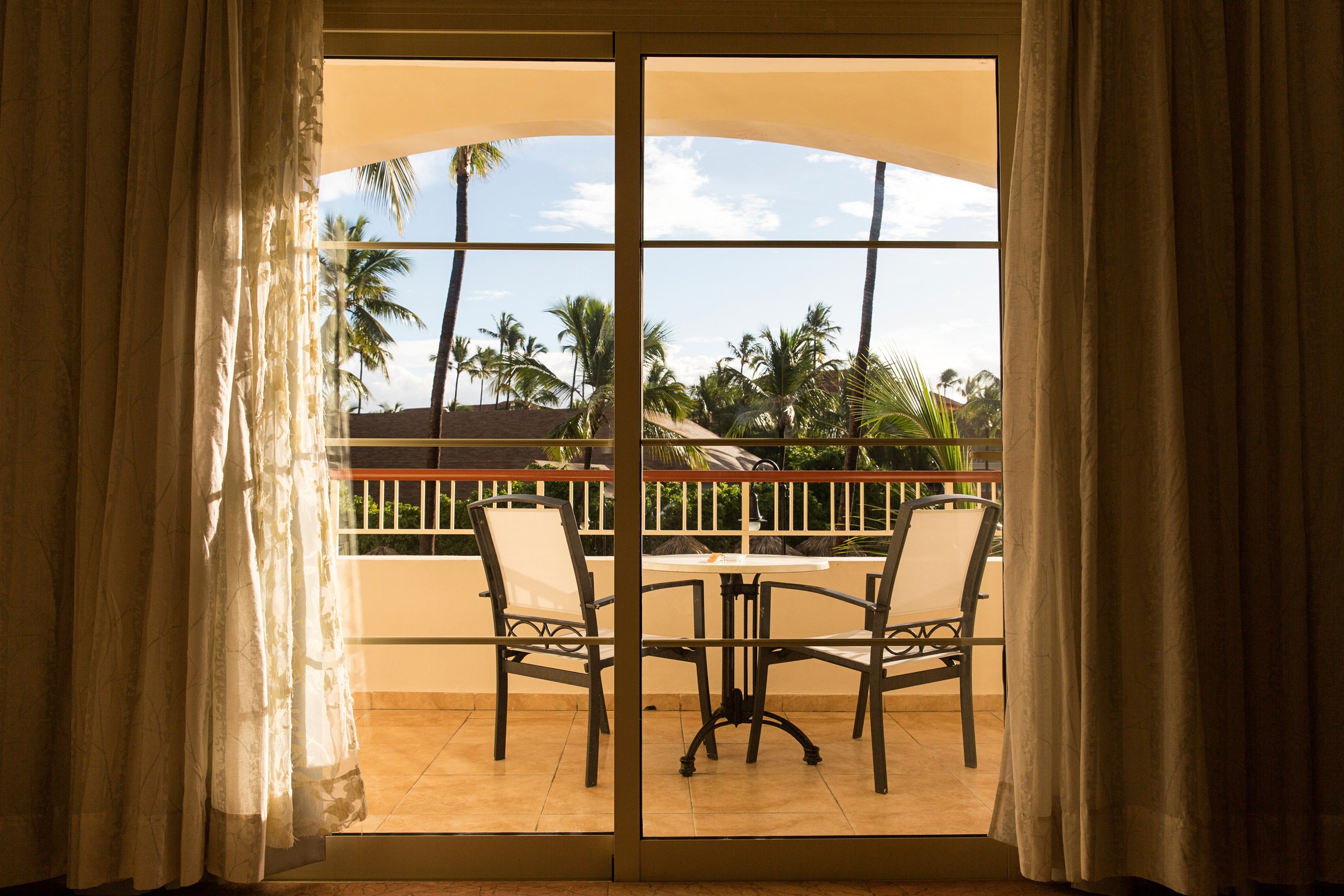 balcony through the sliding glass door